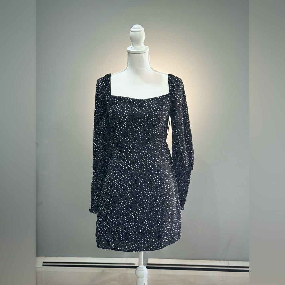 Black Mi Ami Smocked Polka Dot Dress Size S EUC